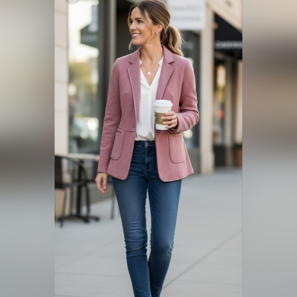 Beautiful blazer jacket from Talbots,Size 6, purple and pink color